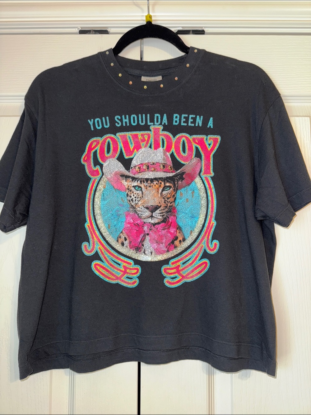 Black' Graphic Tee - 'You Shoulda Been a Cowboy'